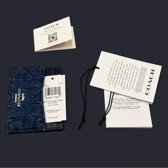 Coach - NWT - Gorgeous Denim, Blue Quilted Card Holder - Picture 5 of 7